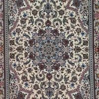 فرش دستباف اصفهان کرک و ابریشم تک خفتی