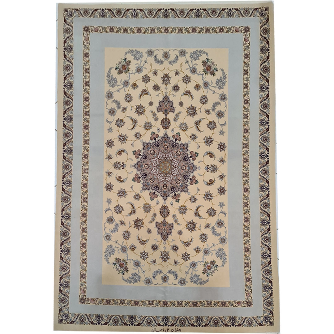 فرش دستباف اصفهان تک خفتی امضا دار رنگ گیاهی 230 در 150